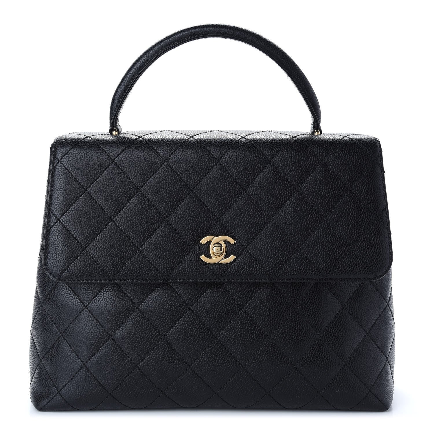 Chanel Caviar Quilted Jumbo Kelly Flap Black 1 of 9