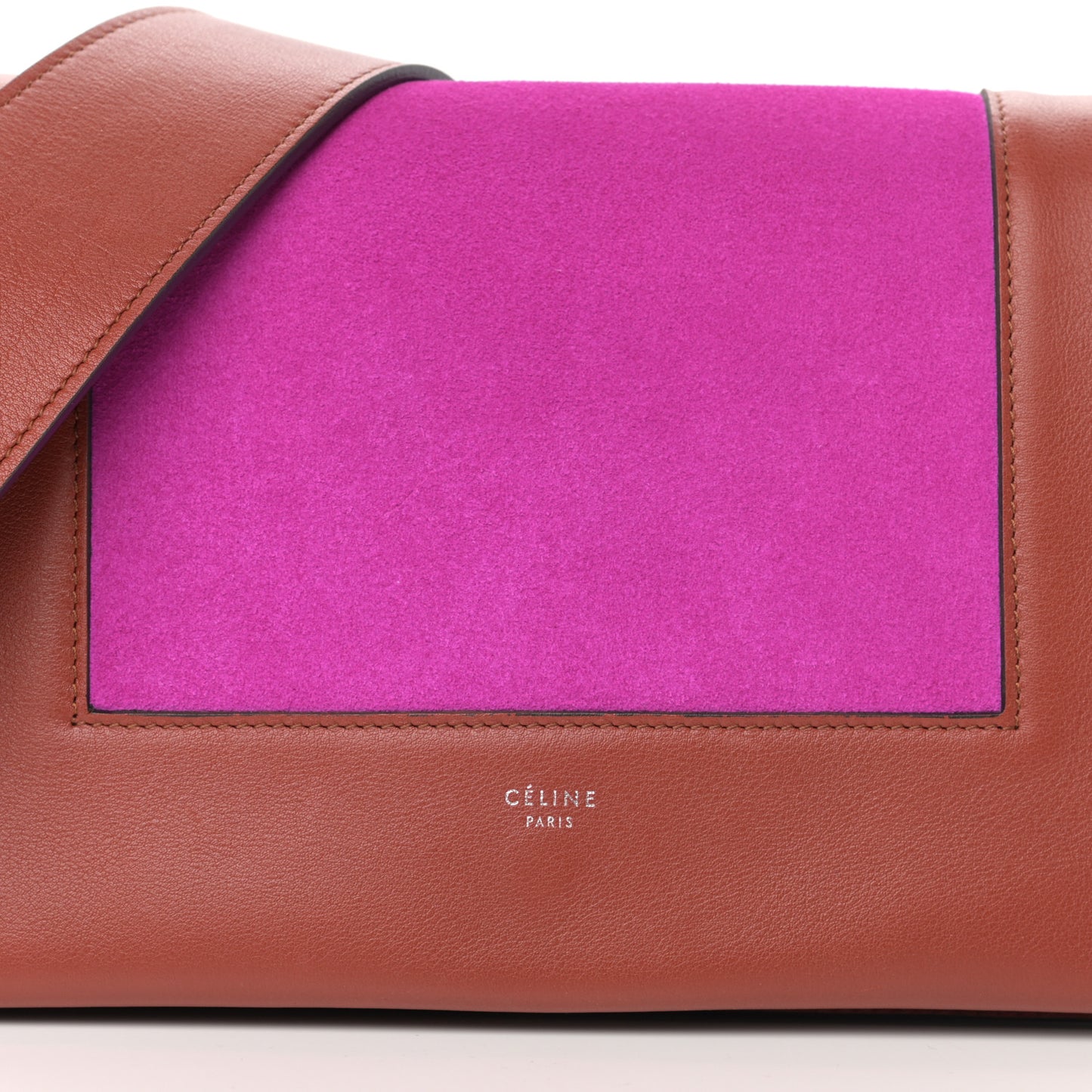 Suede Calfskin Medium Frame Shoulder Bag Brick