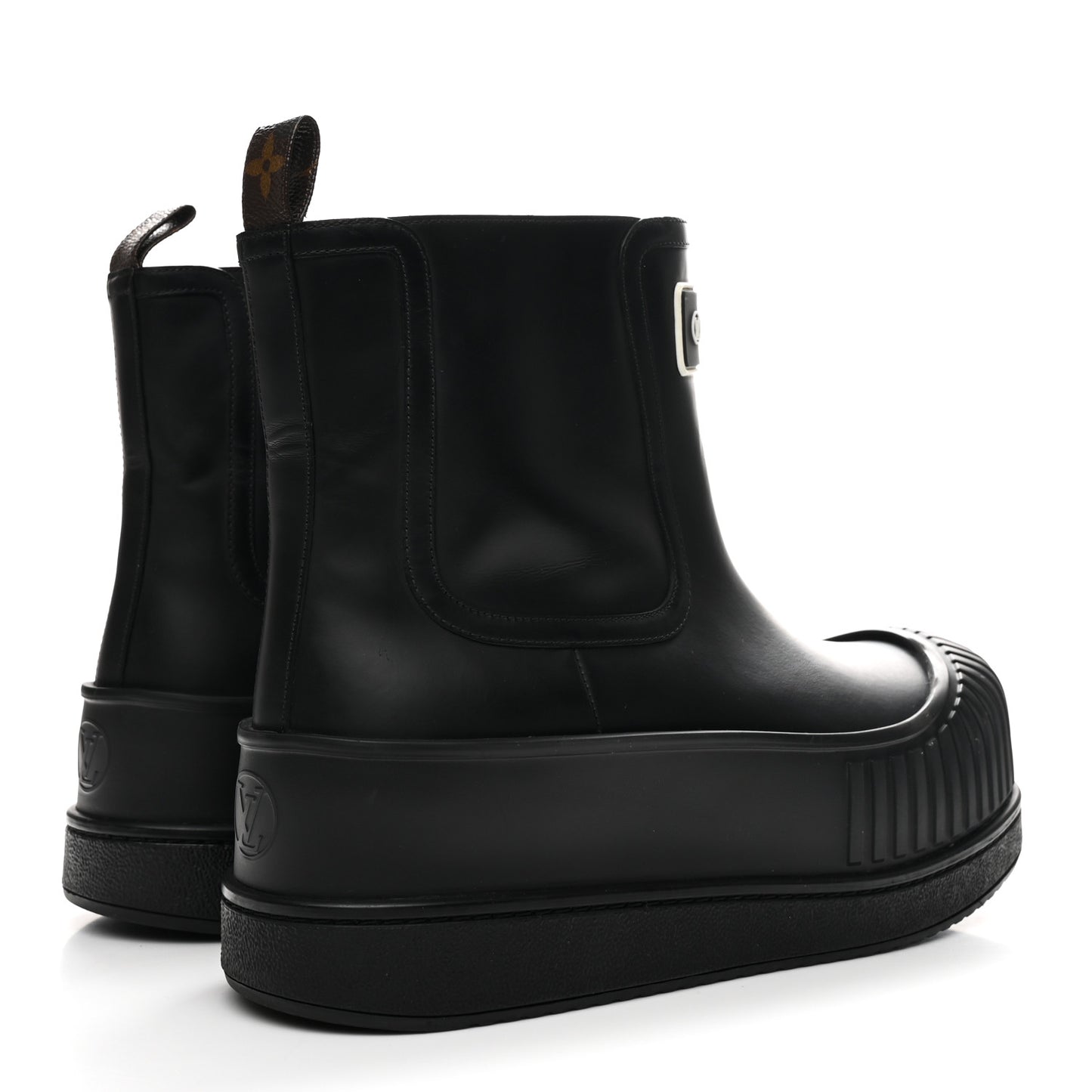 Calfskin Polar Flat Ankle Boots 41 Black