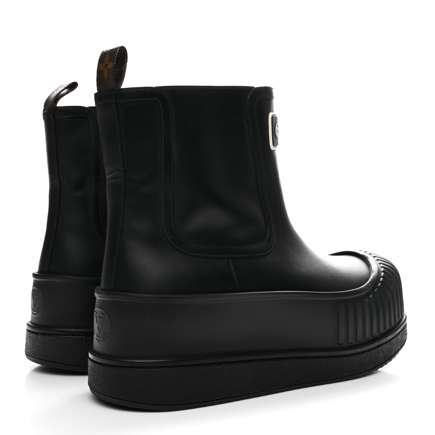 Louis Vuitton Calfskin Polar Flat Ankle Boots 41 Black 5 of 10