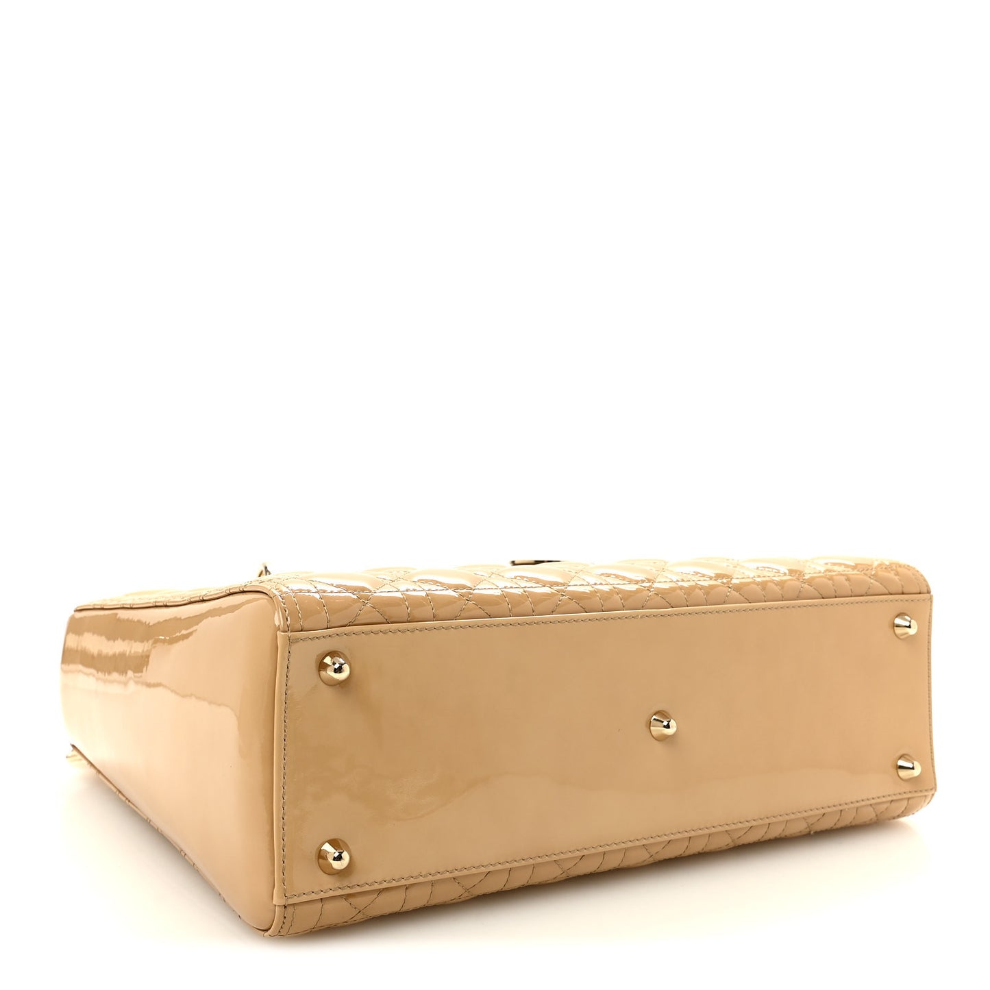 Patent Cannage Large Lady Dior Dark Beige