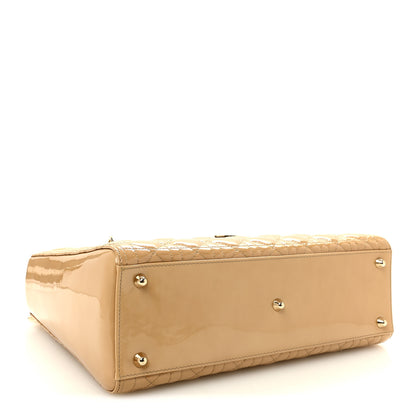 Christian Dior Patent Cannage Large Lady Dior Dark Beige 4 of 10