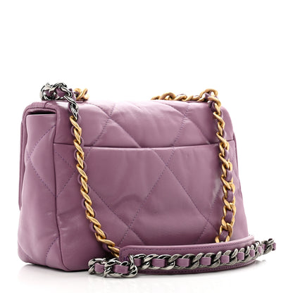 Chanel Lambskin Quilted Medium Chanel 19 Flap Purple 3 of 10