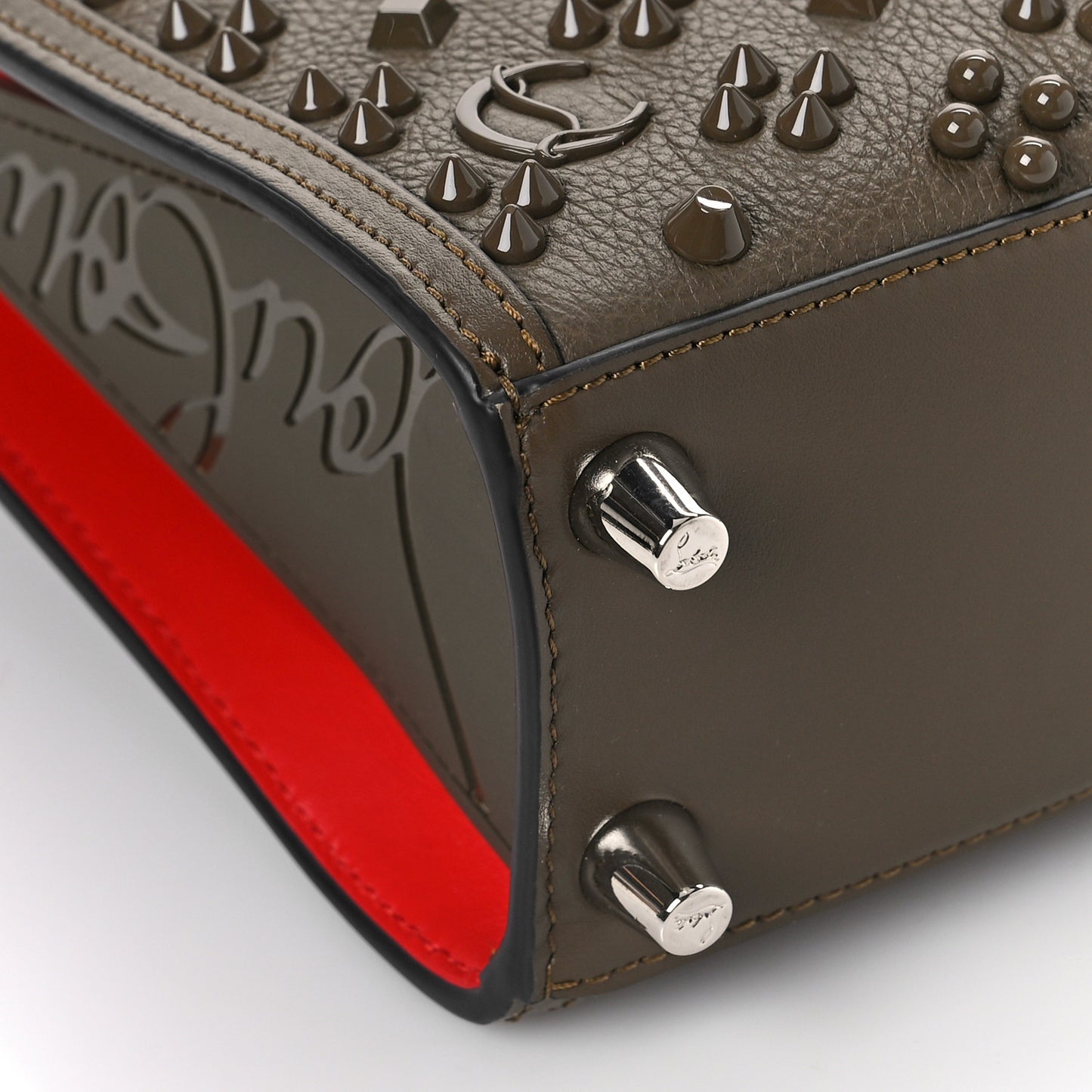 Calfskin Spikes Loubinthesky Mini Paloma Silex