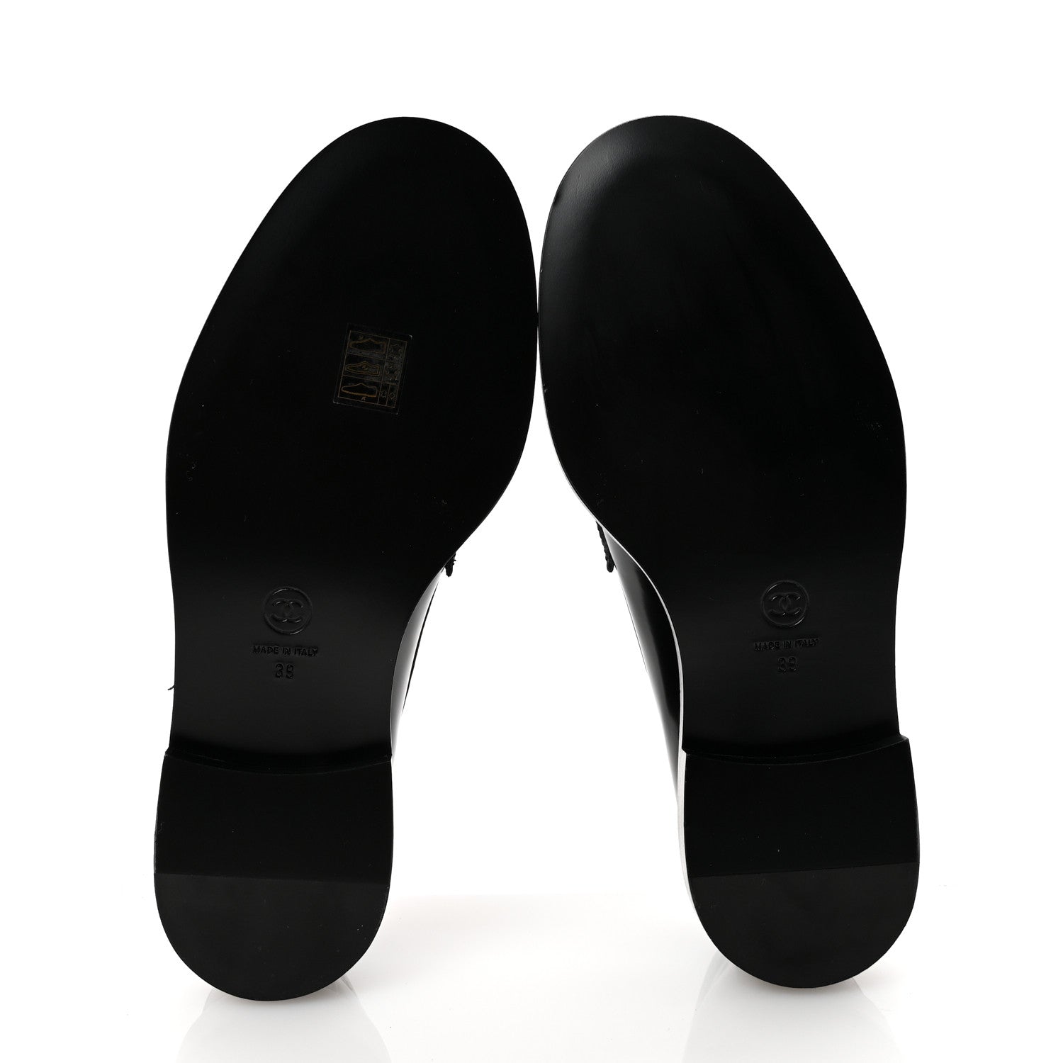 Chanel Shiny Calfskin Pearl CC Loafers 39 Black 6 of 10