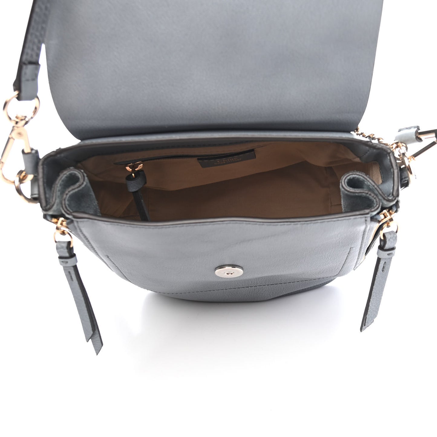 Suede Calfskin Small Faye Backpack Cloudy Blue