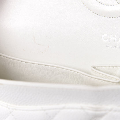 Chanel Caviar Quilted Medium Double Flap White 12 of 17