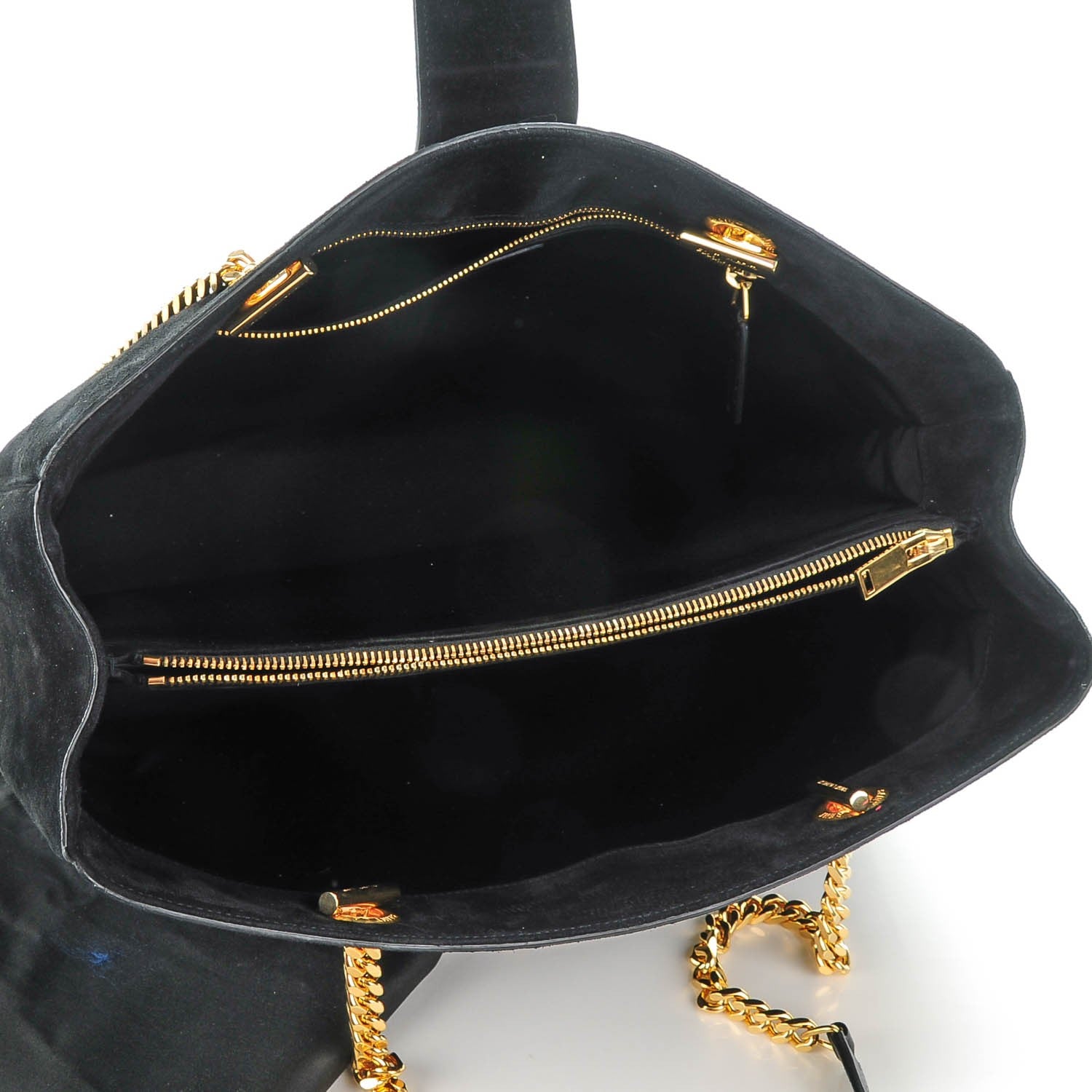 Saint Laurent Suede Monogram Cassandre Shopper Black 5 of 7