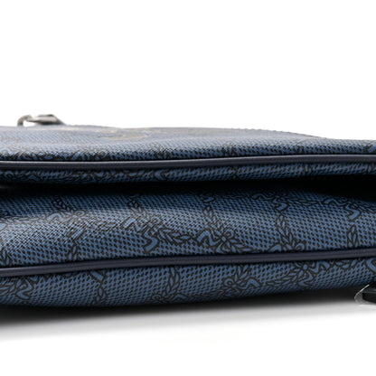 MCM Lauretos Nappa Himmel Triangle Pouch Shoulder Bag Navy Blazer 8 of 9