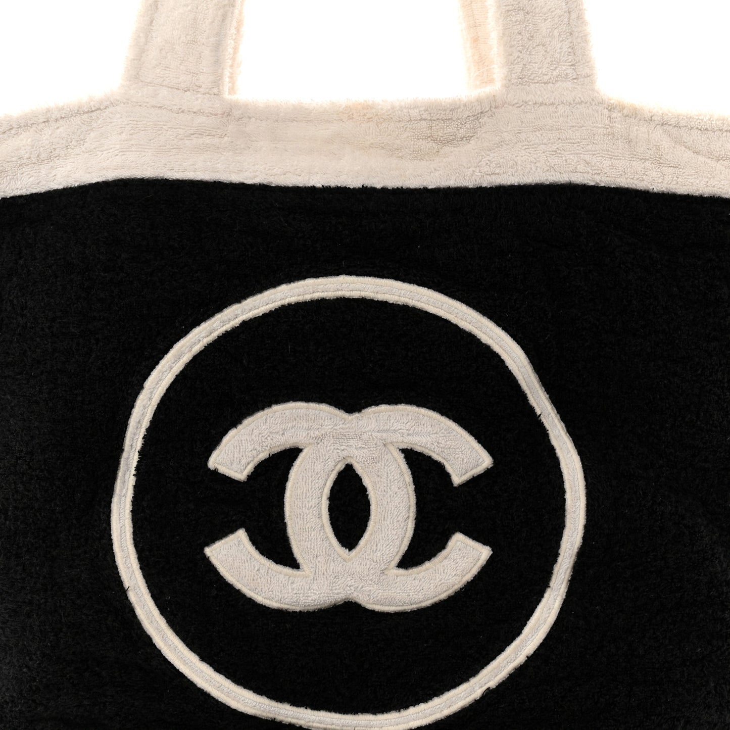 Terry Cotton CC Beach Tote Towel Set Black White