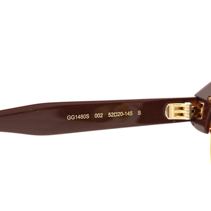 Gucci Acetate Half-Rim Rectangle GG1480S Sunglasses Brown 5 of 9