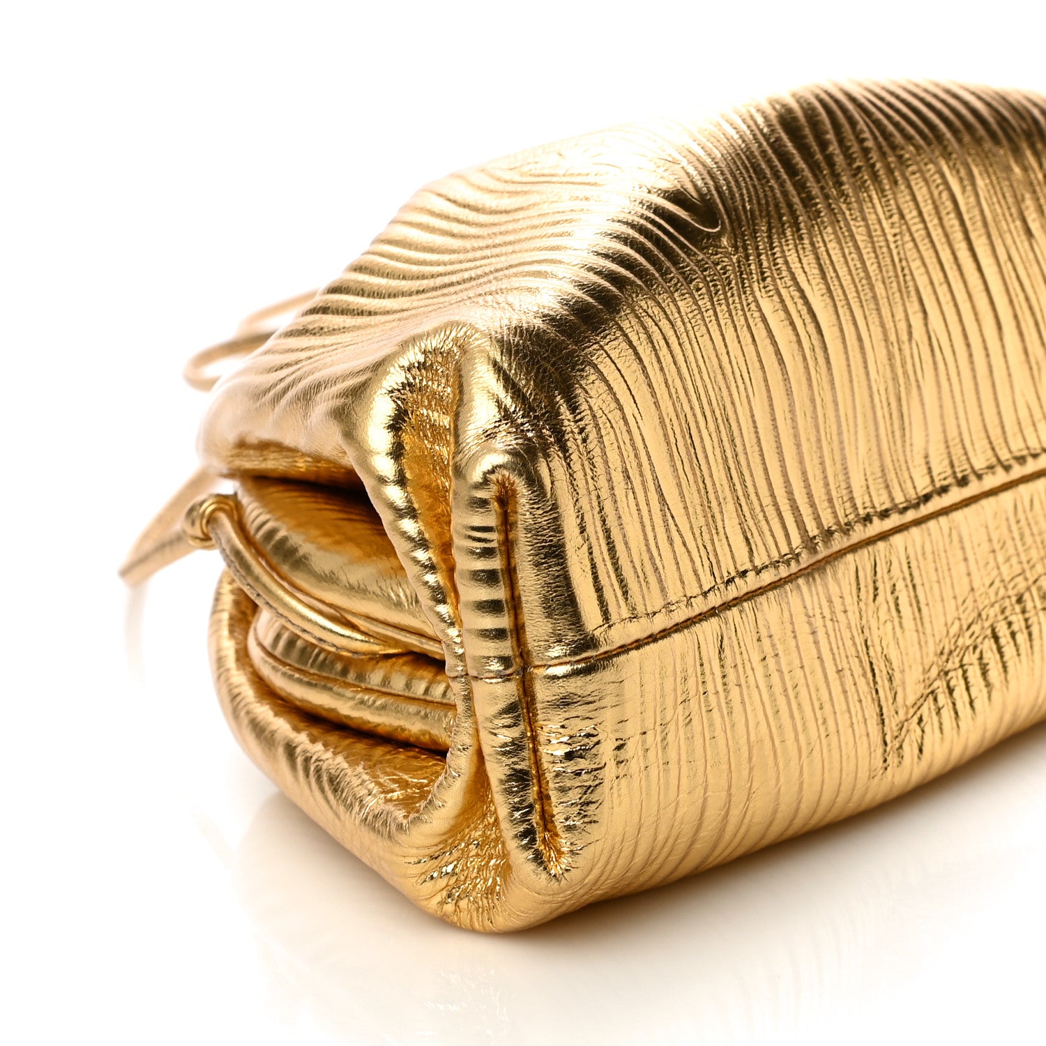 Bottega Veneta Metallic Bark Calfskin The Mini Pouch Gold 10 of 11