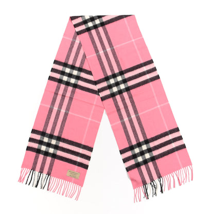 Burberry Cashmere Giant Check Fringe Scarf Rose Pink 2 of 3
