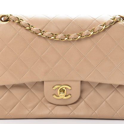Chanel Lambskin Quilted Medium Double Flap Beige 9 of 15