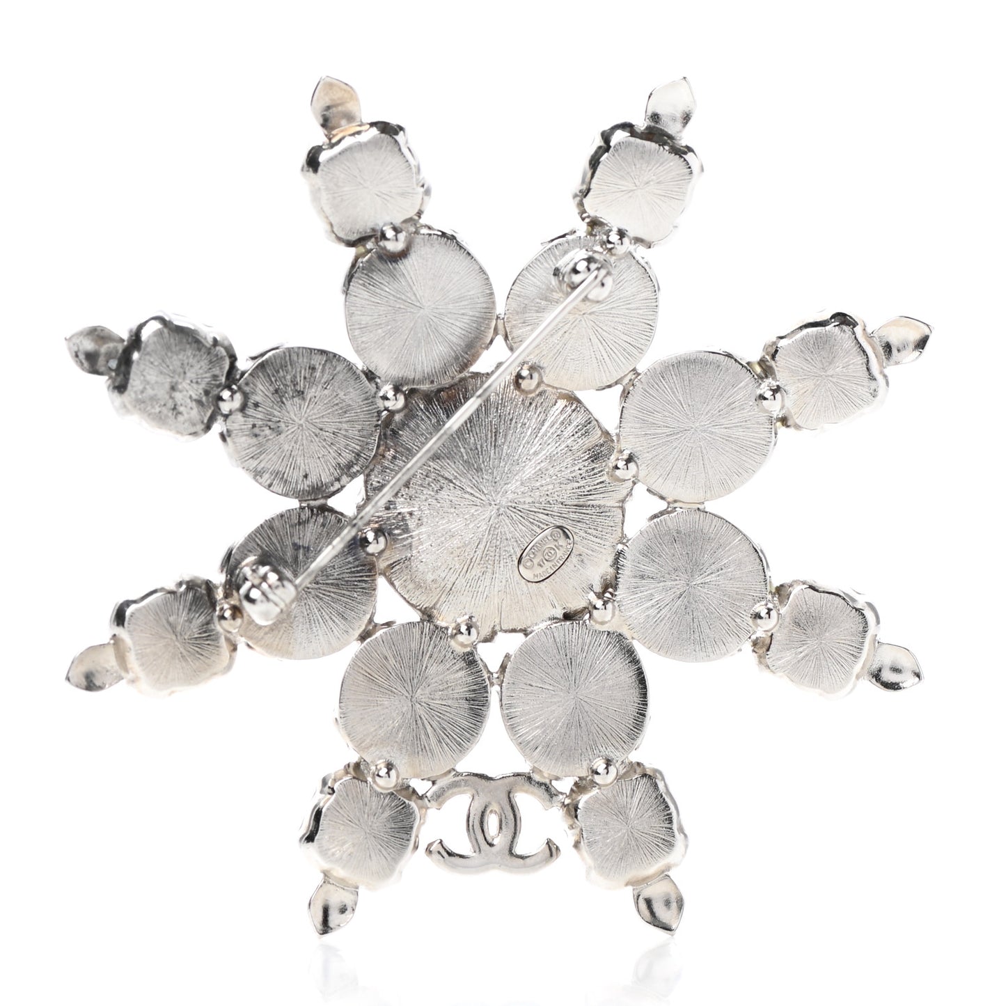 Poured Glass CC Brooch Silver
