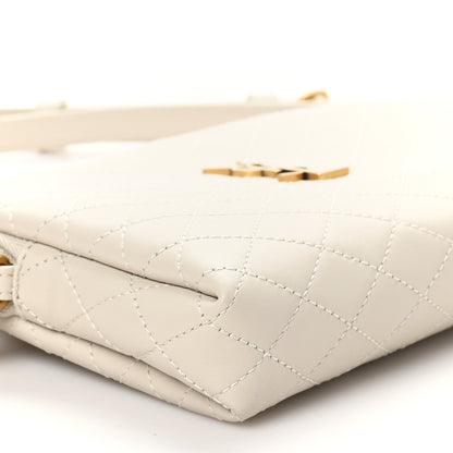 Saint Laurent Lambskin Quilted Gaby Zipped Pouch Crema Soft 9 of 11