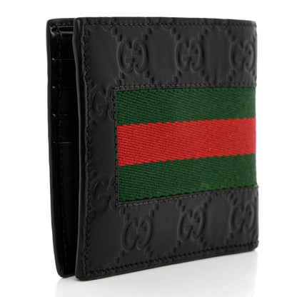 Gucci Guccissima Signature Web New Web Bi-Fold Coin Wallet Black 2 of 10