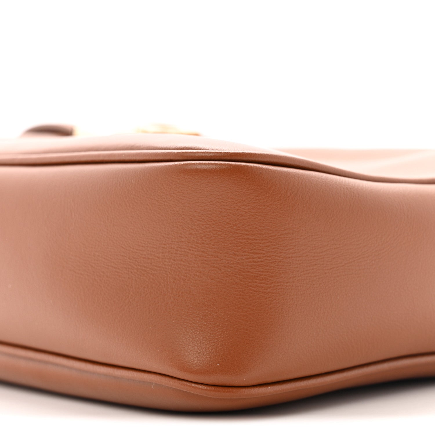 Salvatore Ferragamo Calfskin Gancio Small Archive Camera Case Natural Brown 9 of 10