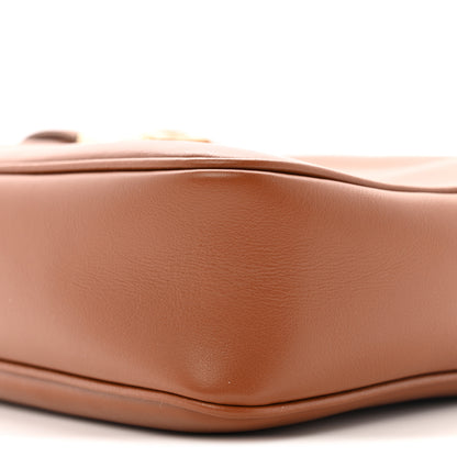 Salvatore Ferragamo Calfskin Gancio Small Archive Camera Case Natural Brown 9 of 10