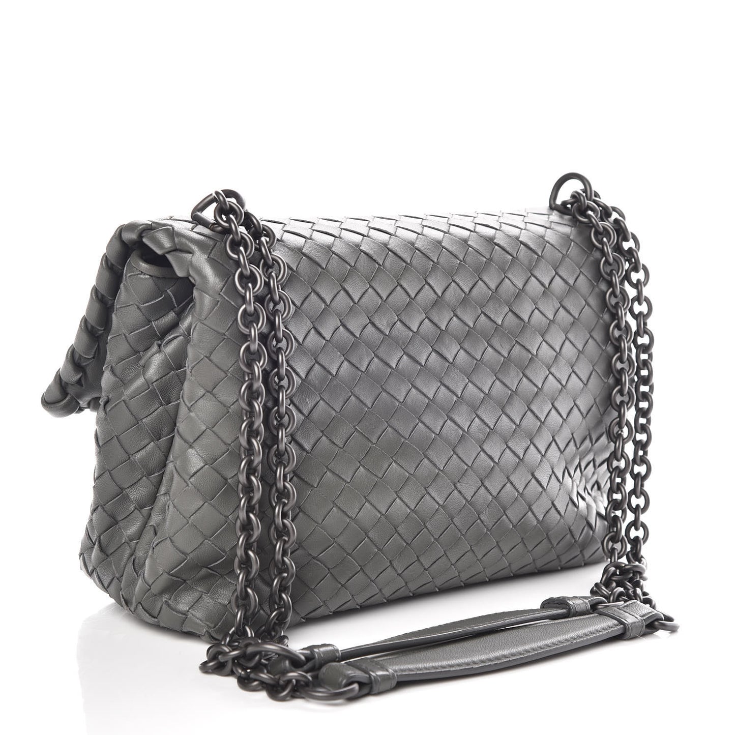 Nappa Intrecciato Medium Olimpia Bag Light Grey