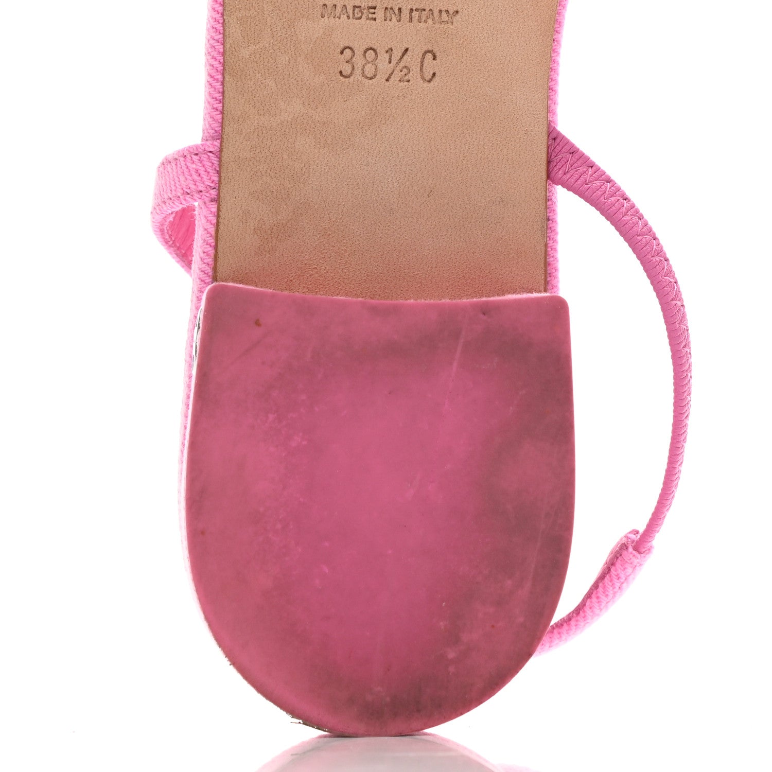 Chanel Denim Cap Toe CC Slingback Flat 38.5 Neon Pink 12 of 14