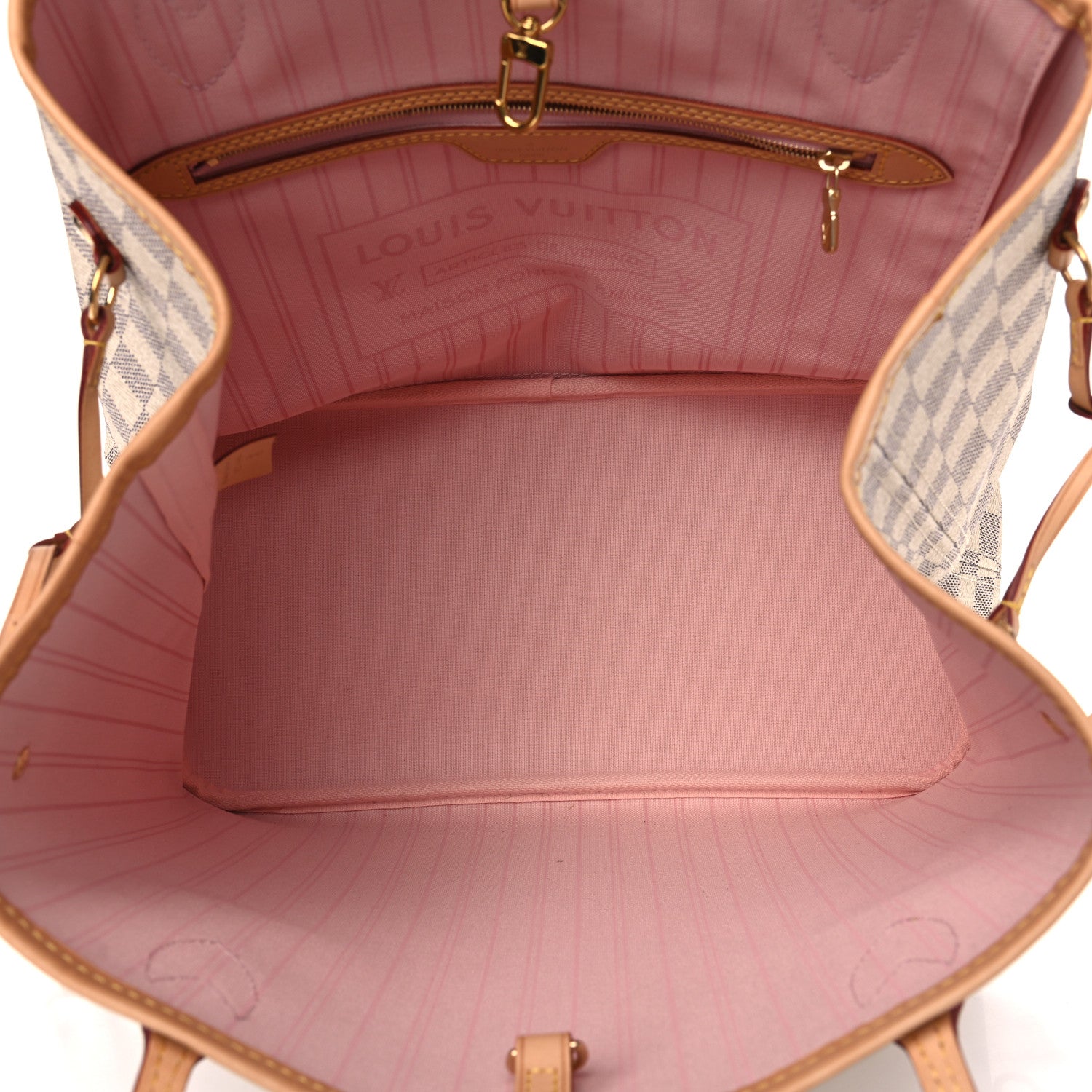 Louis Vuitton Damier Azur Neo Neverfull MM Rose Ballerine 4 of 4