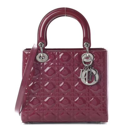Christian Dior Patent Cannage Medium Lady Dior Dark Pink 1 of 9