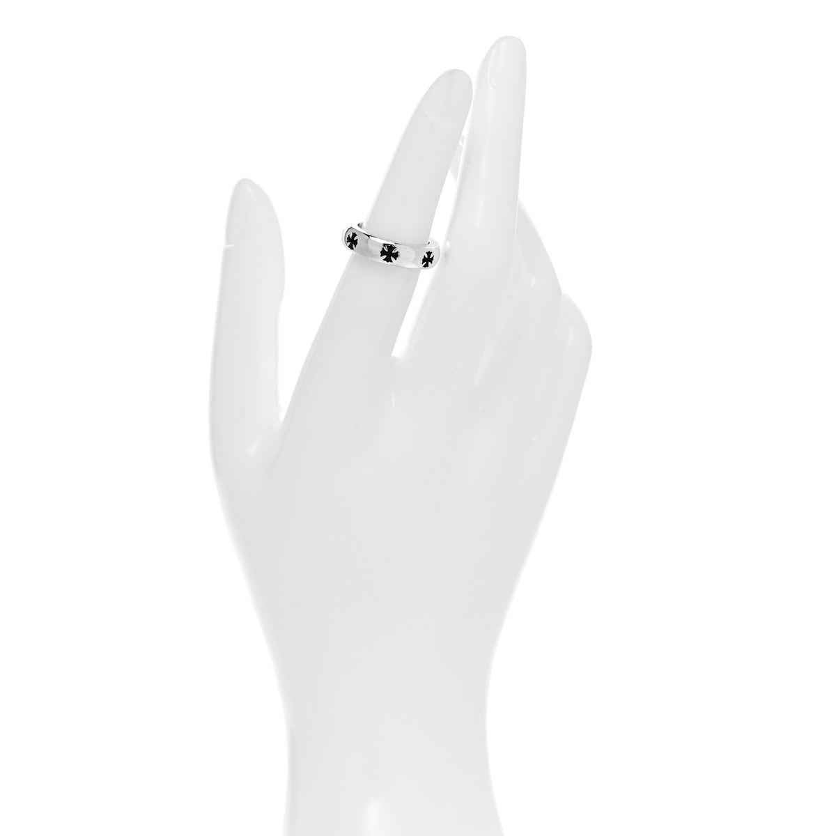 Sterling Silver Negative CH Plus Ring 49 5