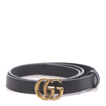 Gucci Calfskin Double G 20mm Belt 85 34 Black 1 of 7