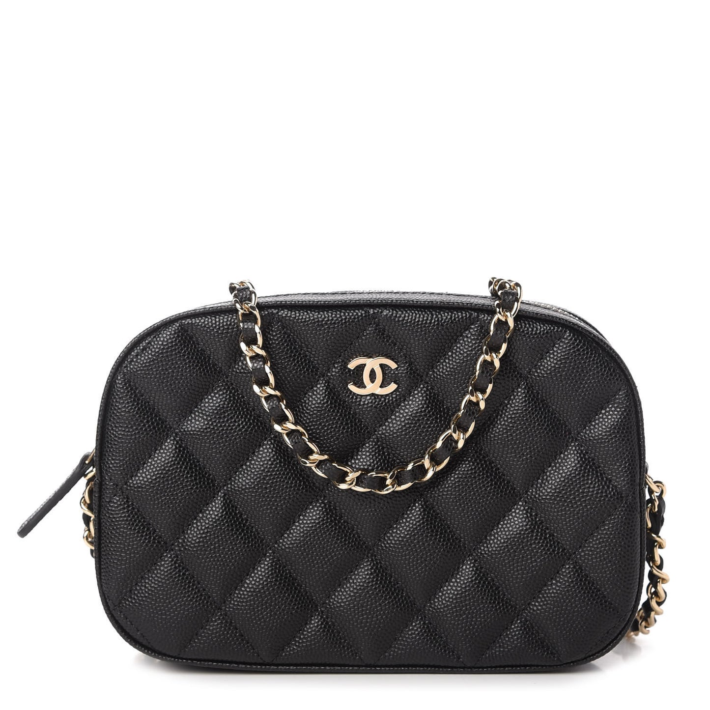 Caviar Quilted Vanity With Chain Black