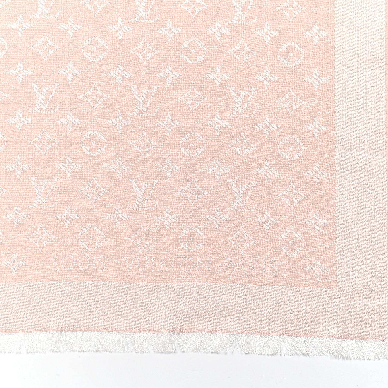 Louis Vuitton Silk Wool Monogram Denim Shawl Rose 3 of 7