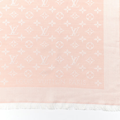 Louis Vuitton Silk Wool Monogram Denim Shawl Rose 3 of 7