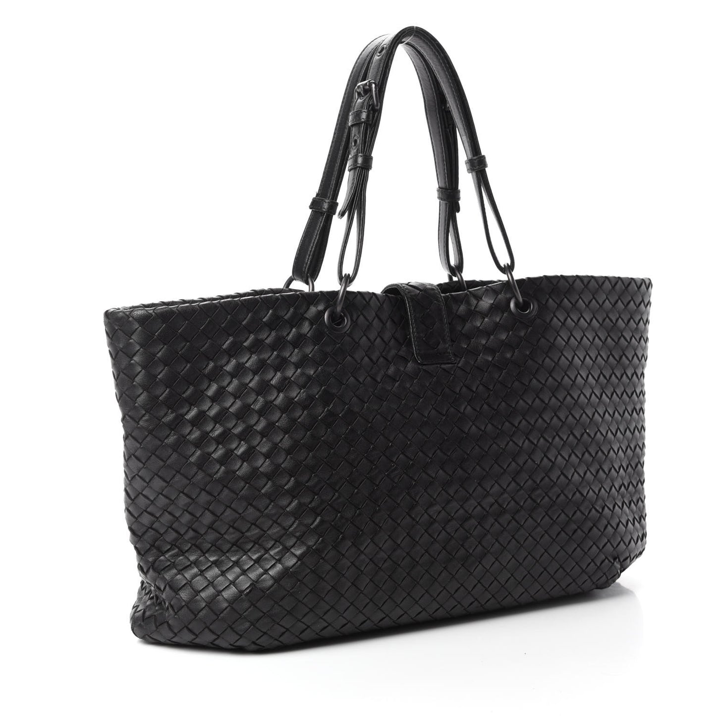 Nappa Intrecciato Large Capri Tote Black