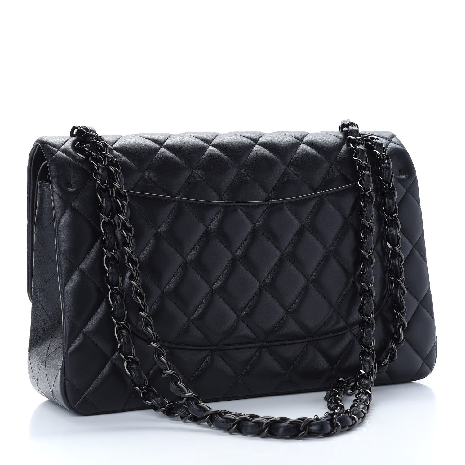 Chanel Lambskin Quilted Jumbo Double Flap So Black 3 of 10