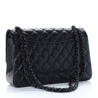 Chanel Lambskin Quilted Jumbo Double Flap So Black 3 of 10
