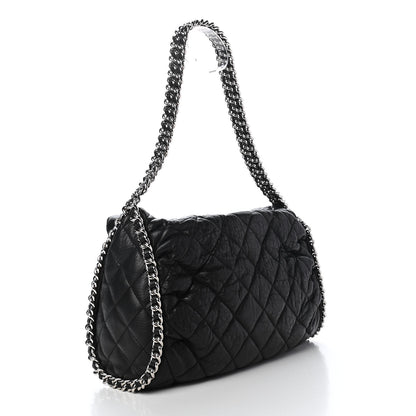 Chanel Washed Lambskin Chain Around Hobo Black 3 of 9