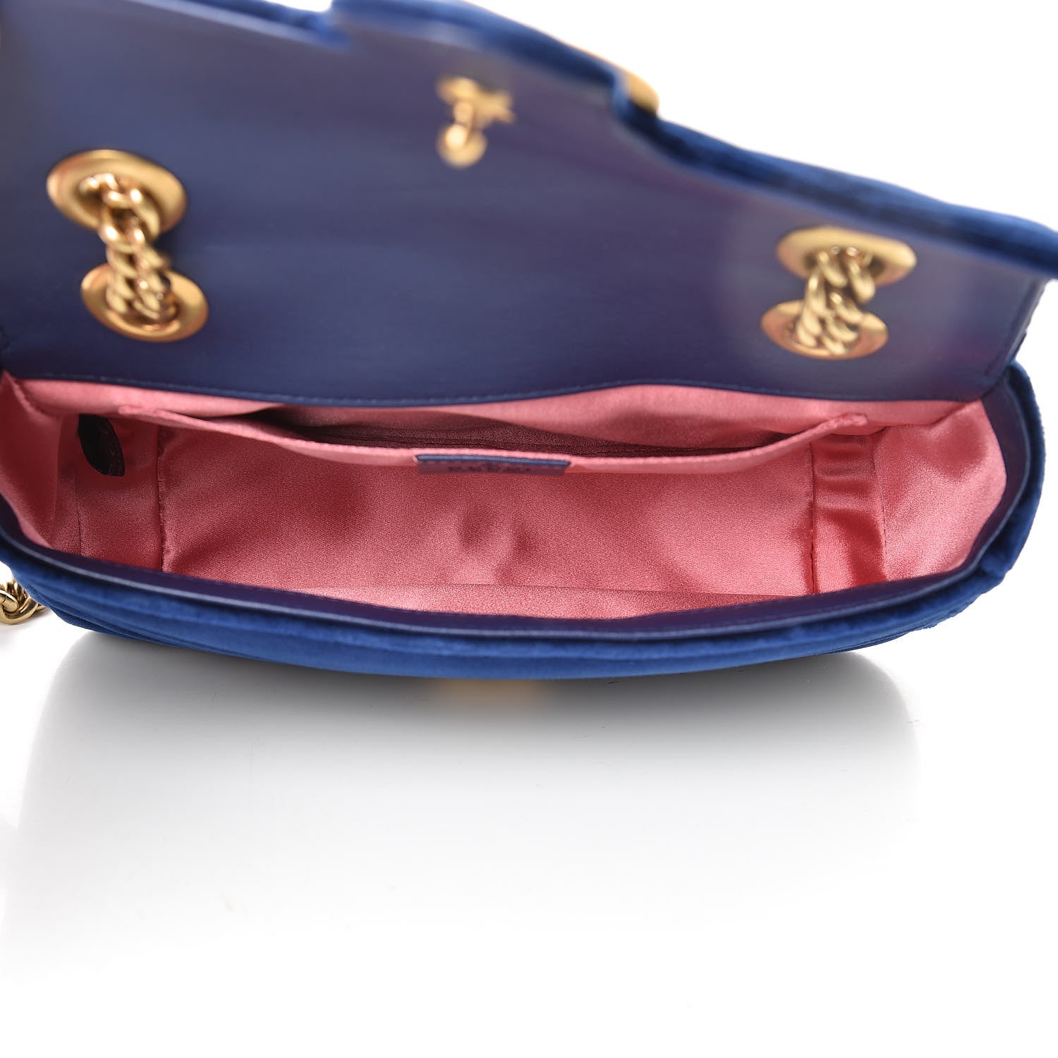 Gucci Velvet Matelasse Mini GG Marmont Shoulder Bag Cobalt Blue 5 of 10