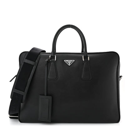 Prada Saffiano Travel Briefcase Black 1 of 22