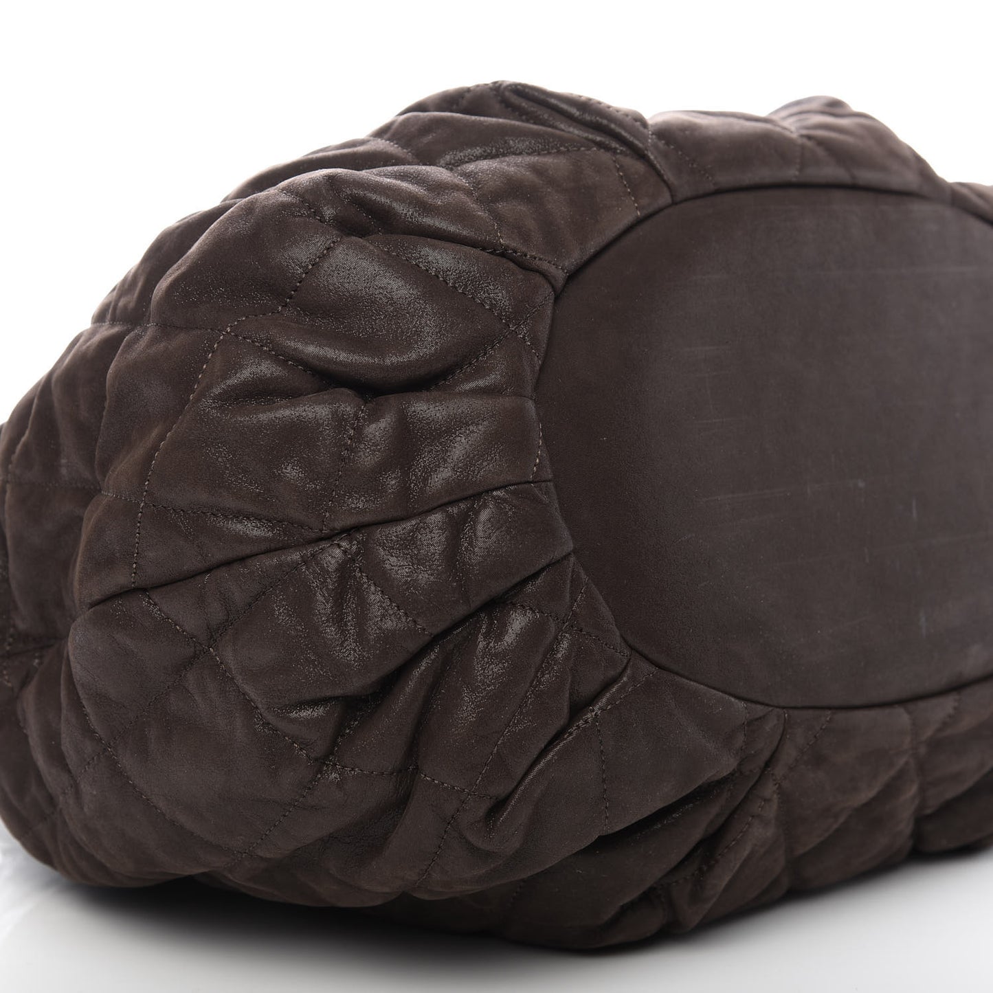 Iridescent Calfskin Quilted Large In The Mix Tote Dark Brown