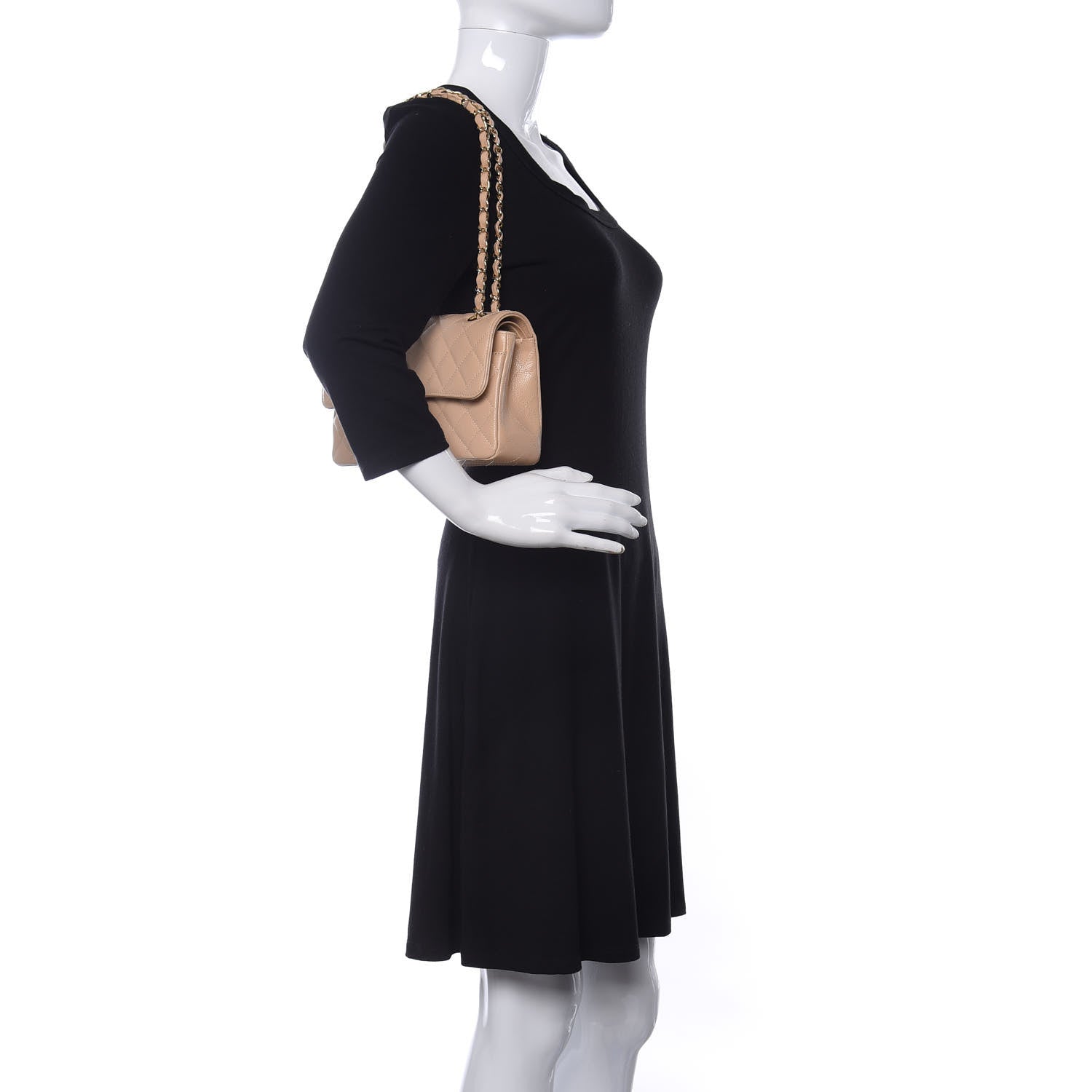 Chanel Caviar Quilted Small Double Flap Beige 2 of 10