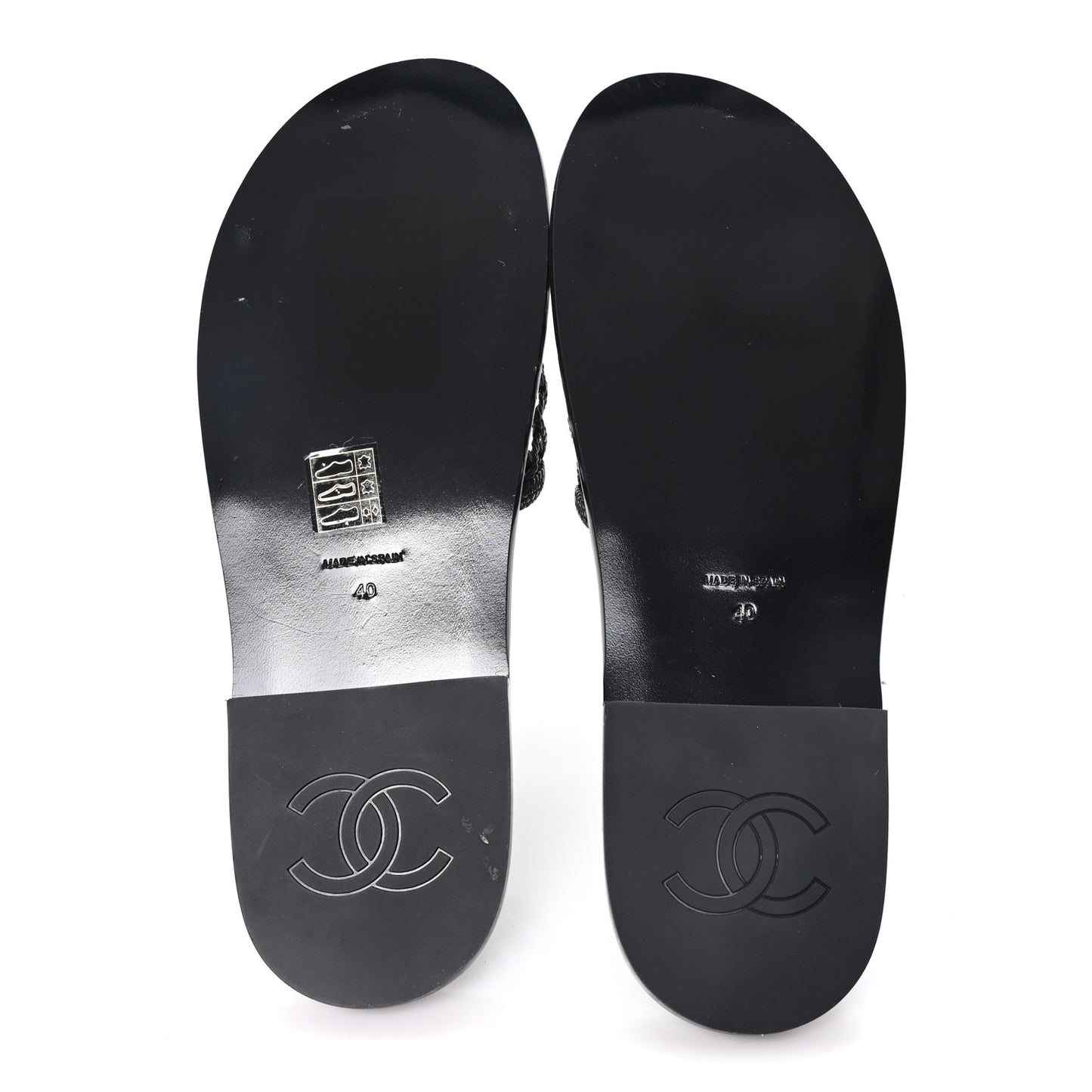 Lambskin Braided CC Mules 40 Black