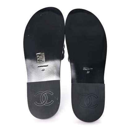 Chanel Lambskin Braided CC Mules 40 Black 6 of 9