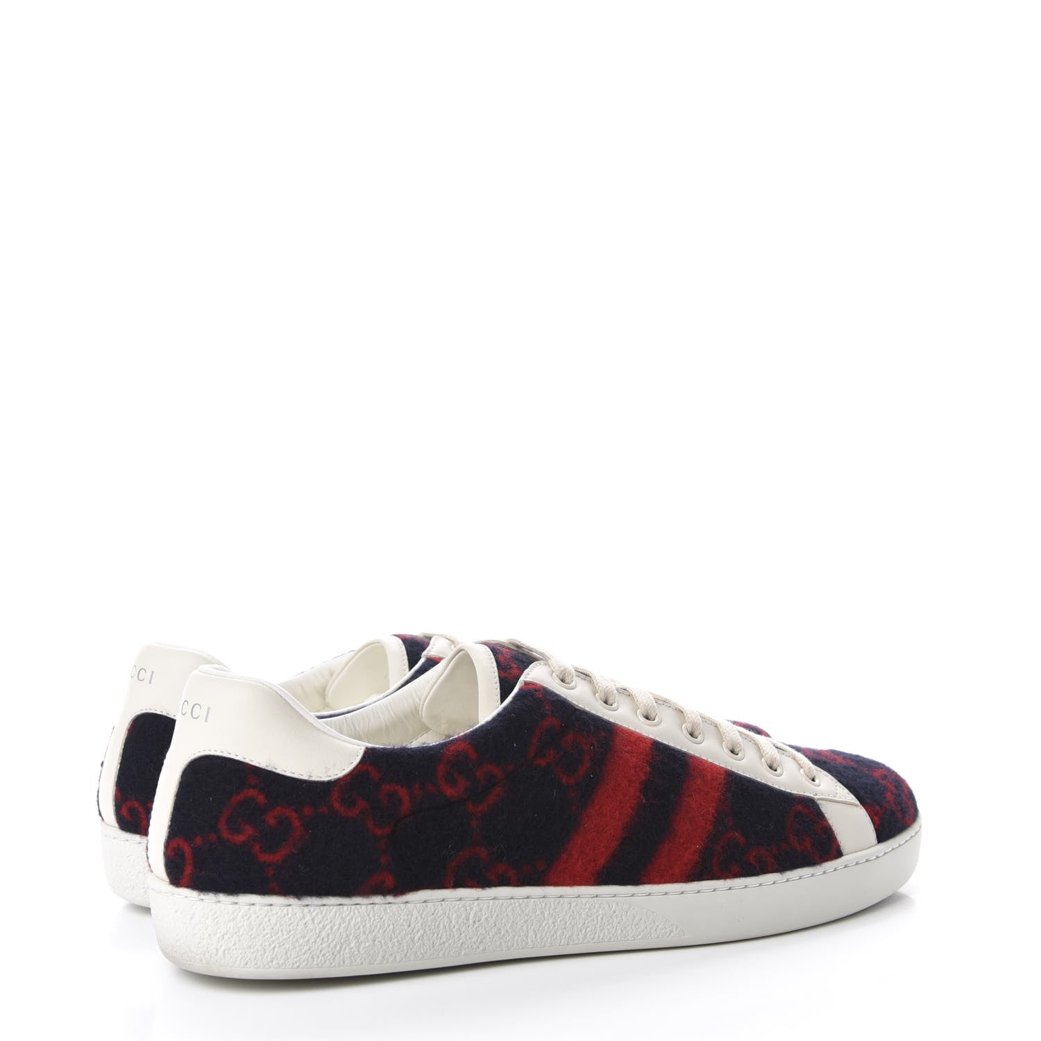 Gucci Covered Wool Big GG Monogram Mens Sneakers 12 Blue Red Mystic White 4 of 9