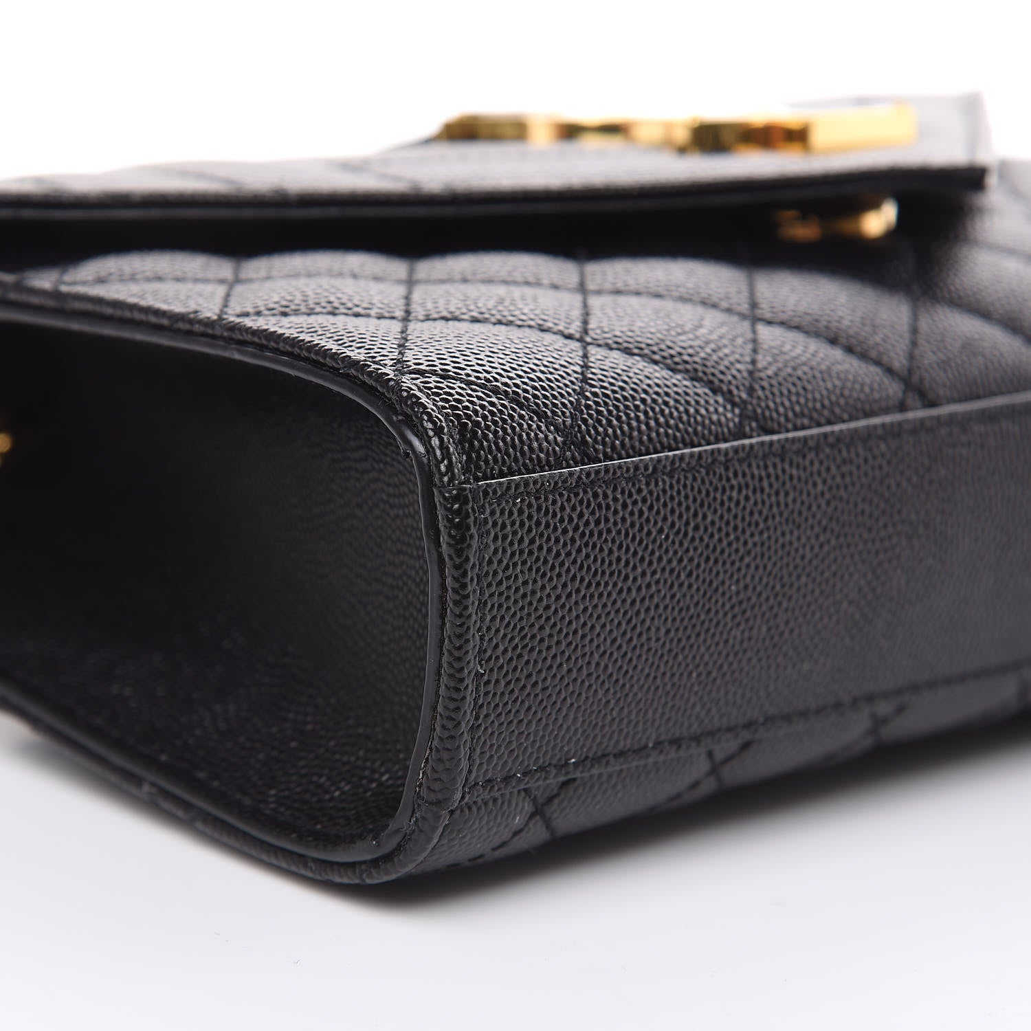 Saint Laurent Grain De Poudre Textured Mixed Matelasse Triquilt Small Monogram Satchel Black 8 of 9