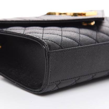 Saint Laurent Grain De Poudre Textured Mixed Matelasse Triquilt Small Monogram Satchel Black 8 of 9