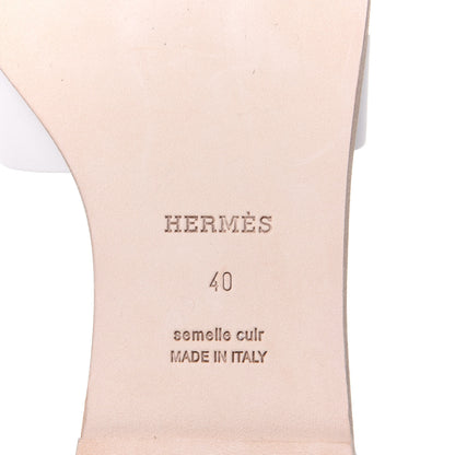 Hermes Calfskin Santorini Sandals 40 White 8 of 11