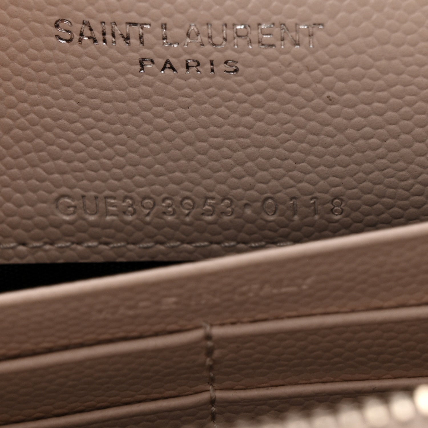 Saint Laurent Grain De Poudre Matelasse Chevron Monogram Envelope Chain Wallet Washed Pale Pink 7 of 10