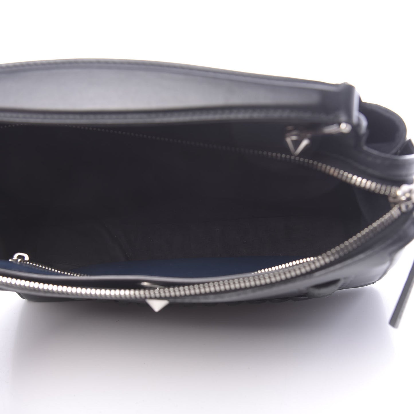 Vitello Baltico Dolce Shiny Nappa Lace Up DotCom Satchel Black Blue