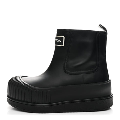 Calfskin Polar Flat Ankle Boots 41 Black