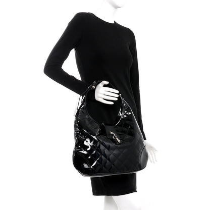 Burberry Patent Quilted Brook Hobo Black 2 of 9